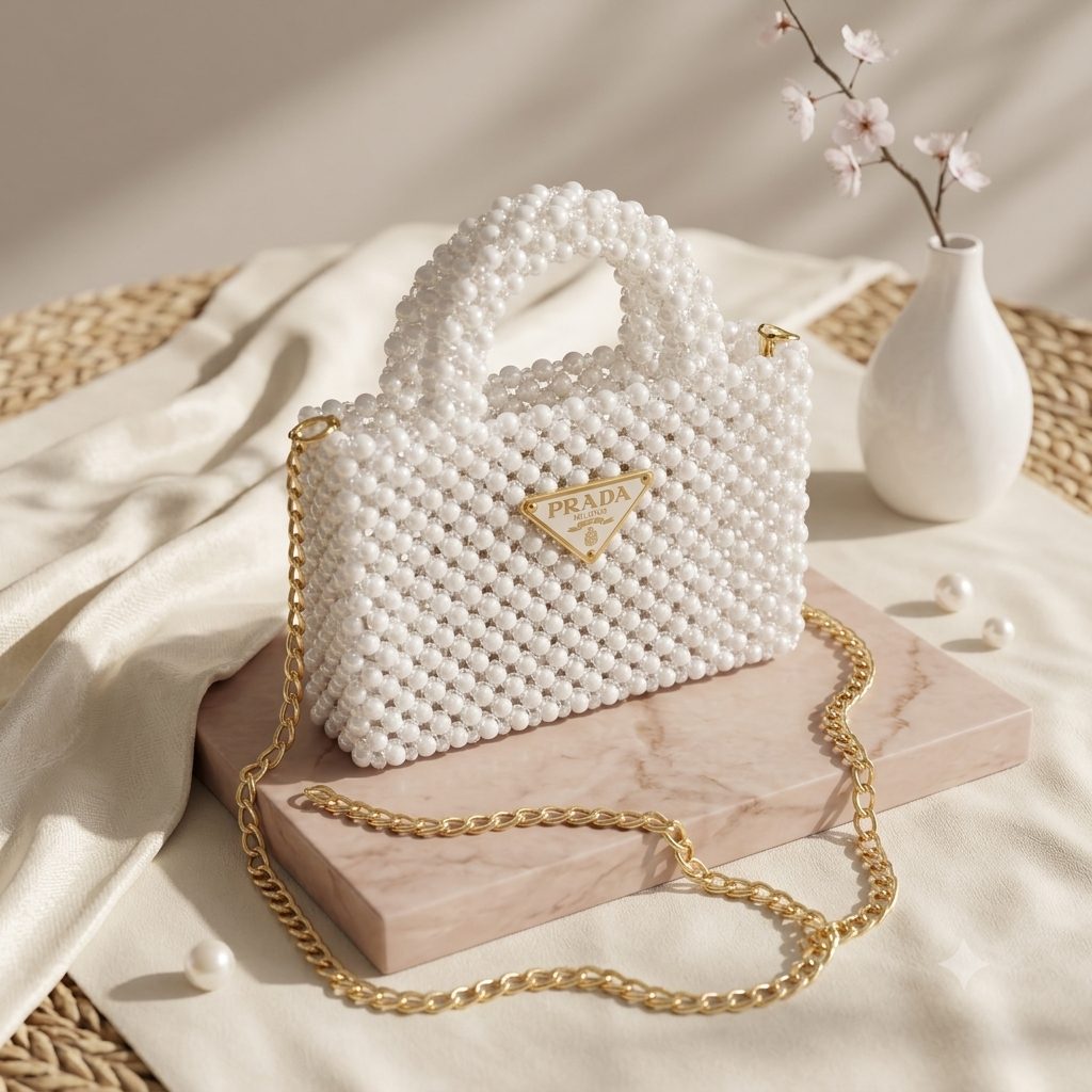 Crystal Beaded Handbag For Girls
